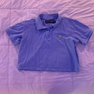 Cropped collared shirt.